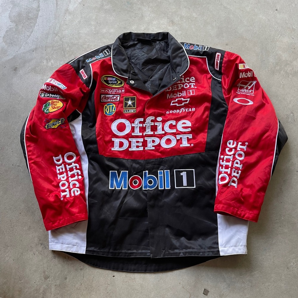 Chase Authentics Mens Tony Stewart NASCAR Office Depot Mobil 1 Racing Jacket LG